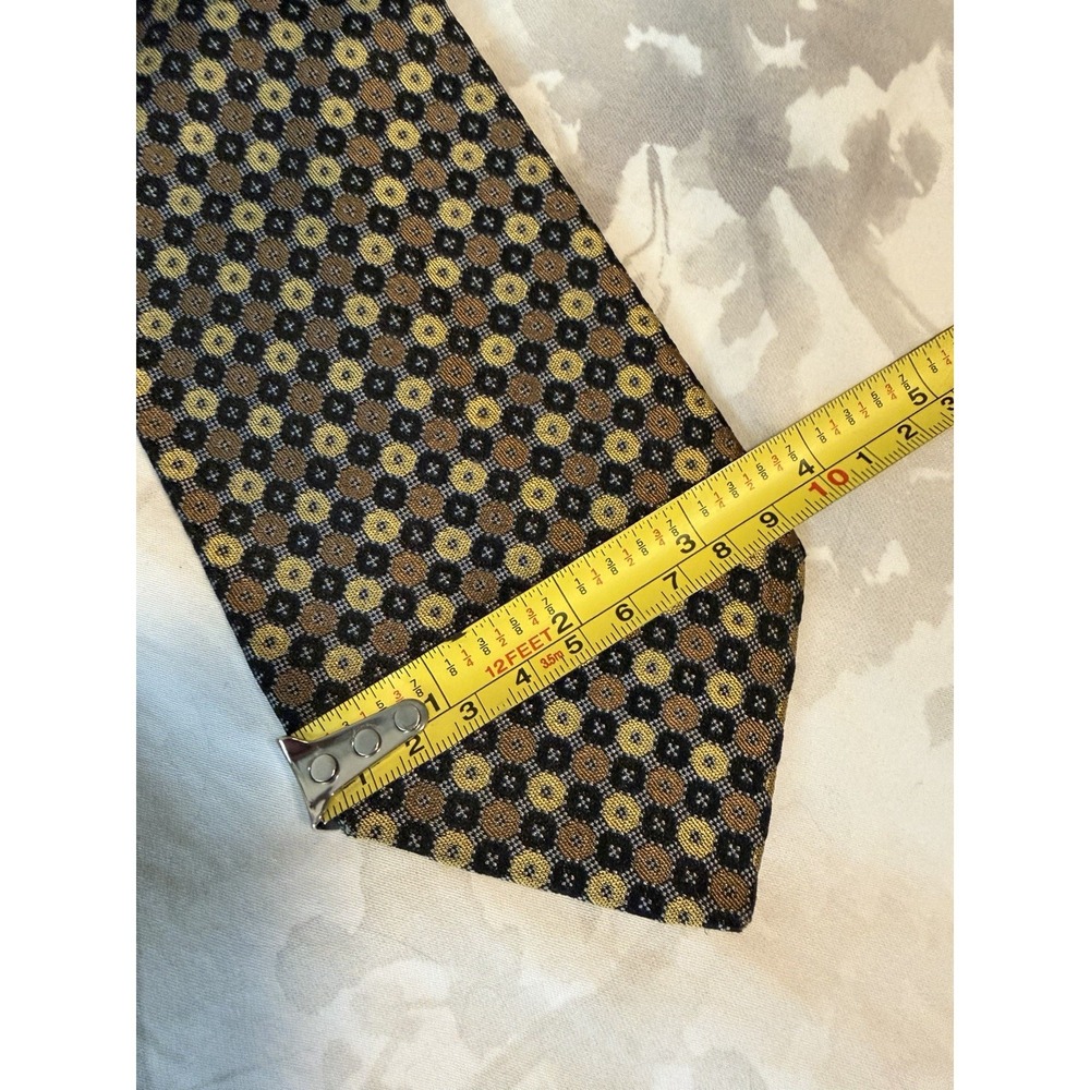 Grafton & Co	Dot Medallion Woven Geometric Italian Fabric 100% Silk Tie Necktie - Picture 6 of 7